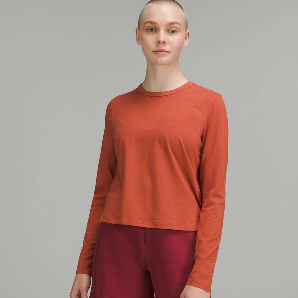 NWOT - Lululemon Classic-Fit Cotton-Blend Long Sleeve Shirt in Red Rock (US 10)